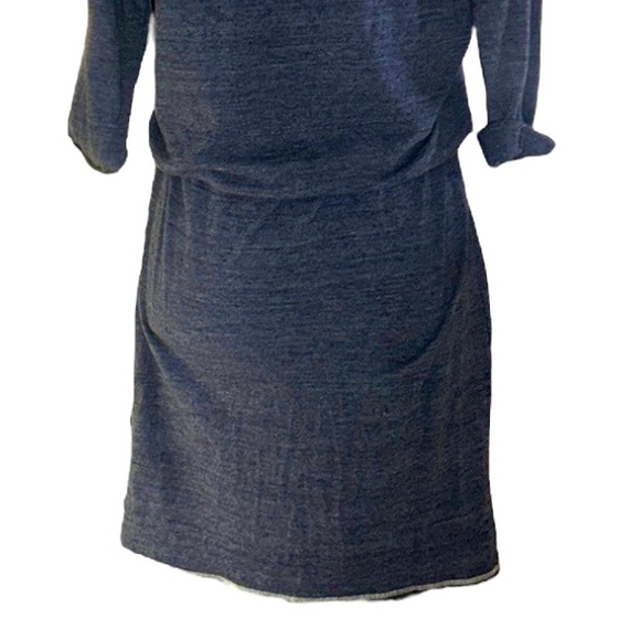 Nation Ltd Abbot Kinney Drawstring Heathered Blue Mini Dress in Nation Navy - M - Picture 10 of 14